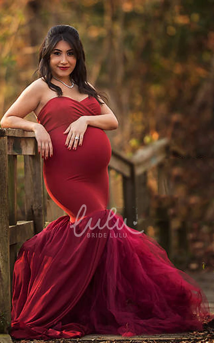 Sleeveless Maternity Mermaid Bridesmaid Dress with Empire Waist