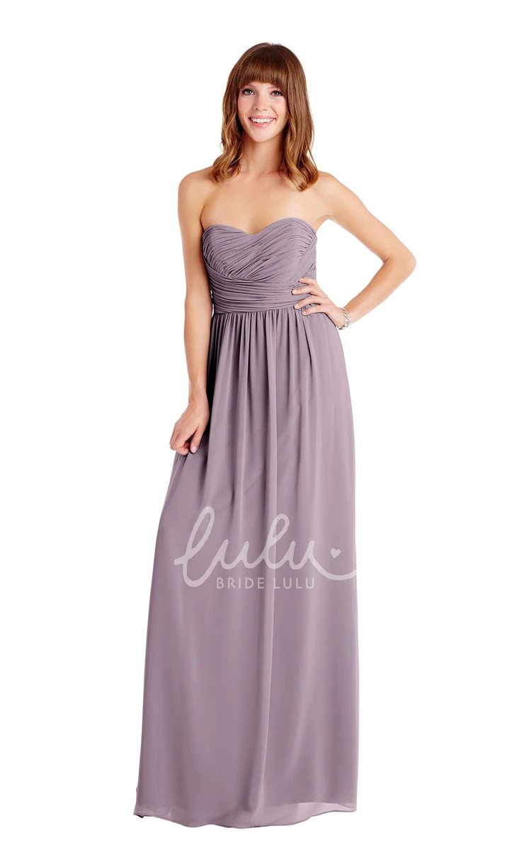 Ruched Sweetheart Sleeveless Chiffon Multi-Color Convertible Bridesmaid Dress