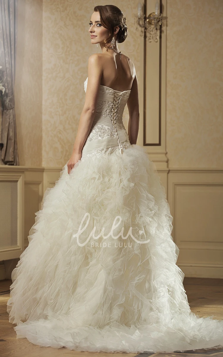 Tulle Ball Gown Wedding Dress with Cascading-Ruffle & Sweetheart