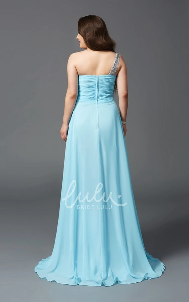 Sleeveless A-Line Chiffon Prom Dress with Criss Cross & Beading