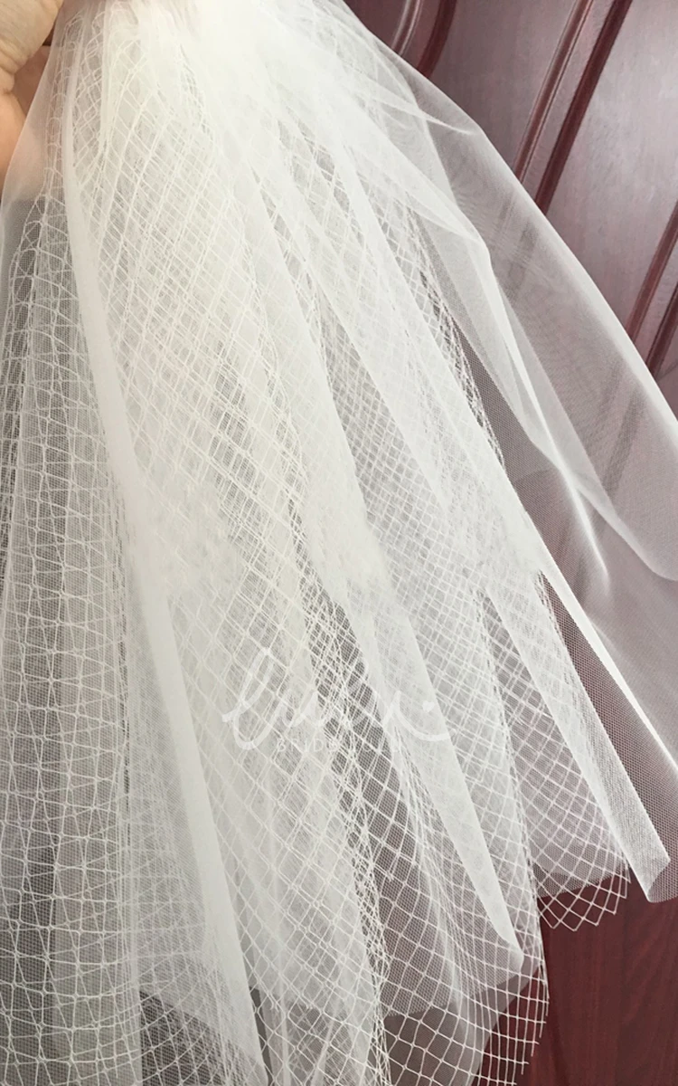 Multi-Layer Tulle Mesh Wedding Dress Veil Unique Simple Style