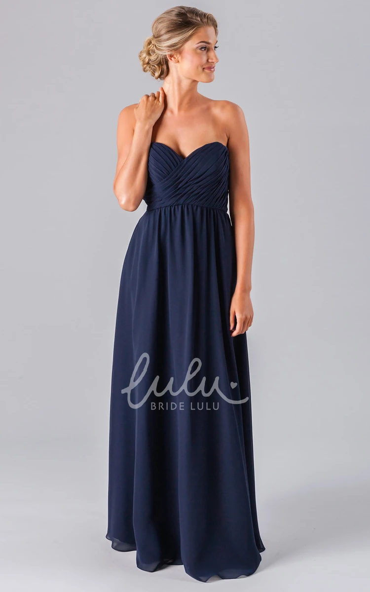 Chiffon Sleeveless Sweetheart Bridesmaid Dress with Criss-Cross Detail