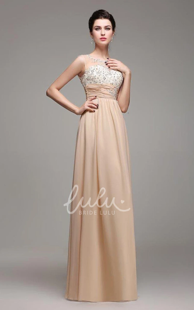 A-line Chiffon Sequin Bridesmaid Dress with Cap Sleeves