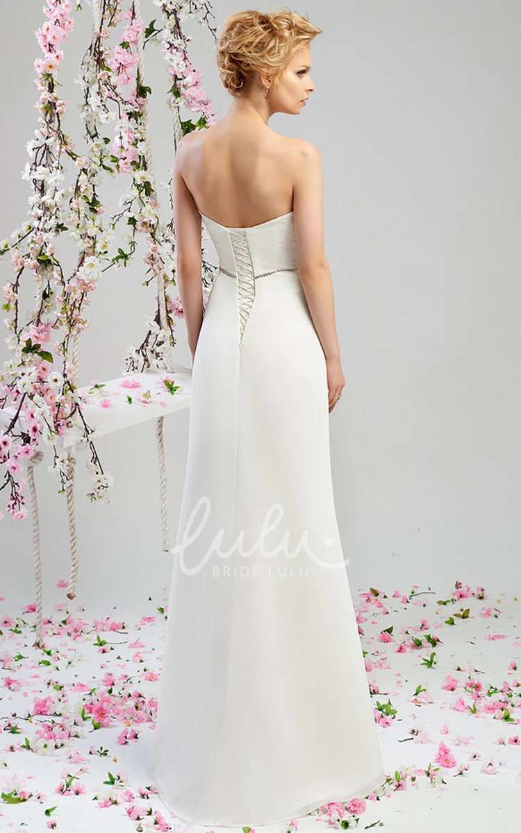 Chiffon Wedding Dress Sheath Maxi Strapless