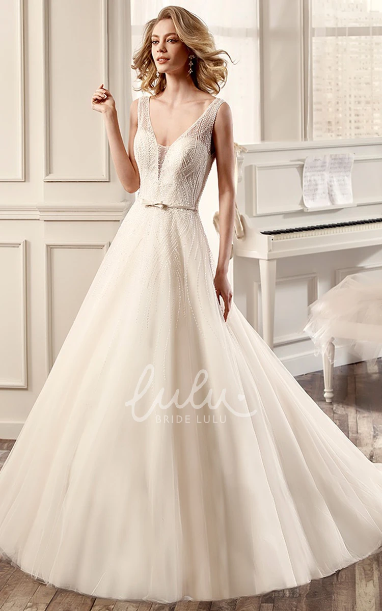 A-Line Wedding Dress with Illusive Back and Puffed Ruching Skirt Strapless Sweetheart