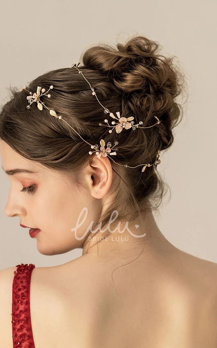 Charming Alloy Crystal Golden Headbands