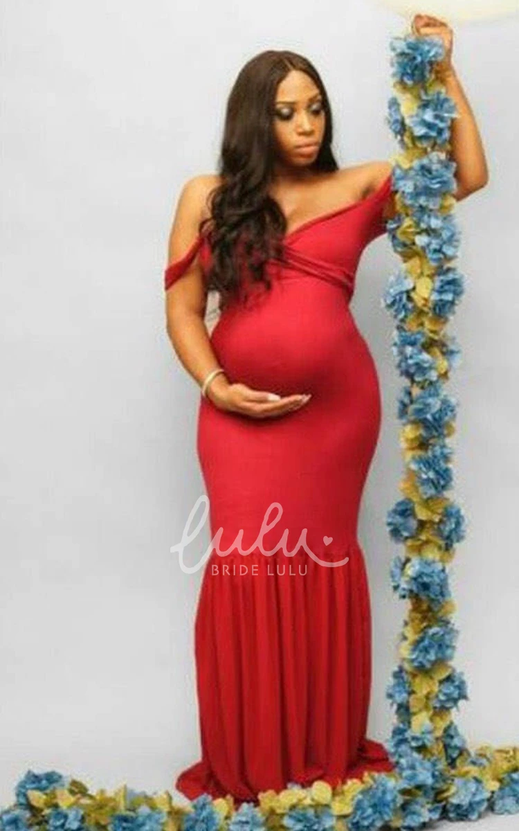 Trumpet Mermaid Maternity Prom Dress with Sweep Train