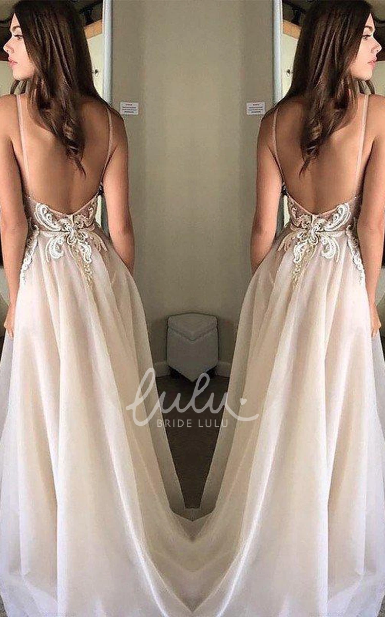 Chiffon Sleeveless A-Line Formal Formal Dress with Appliques