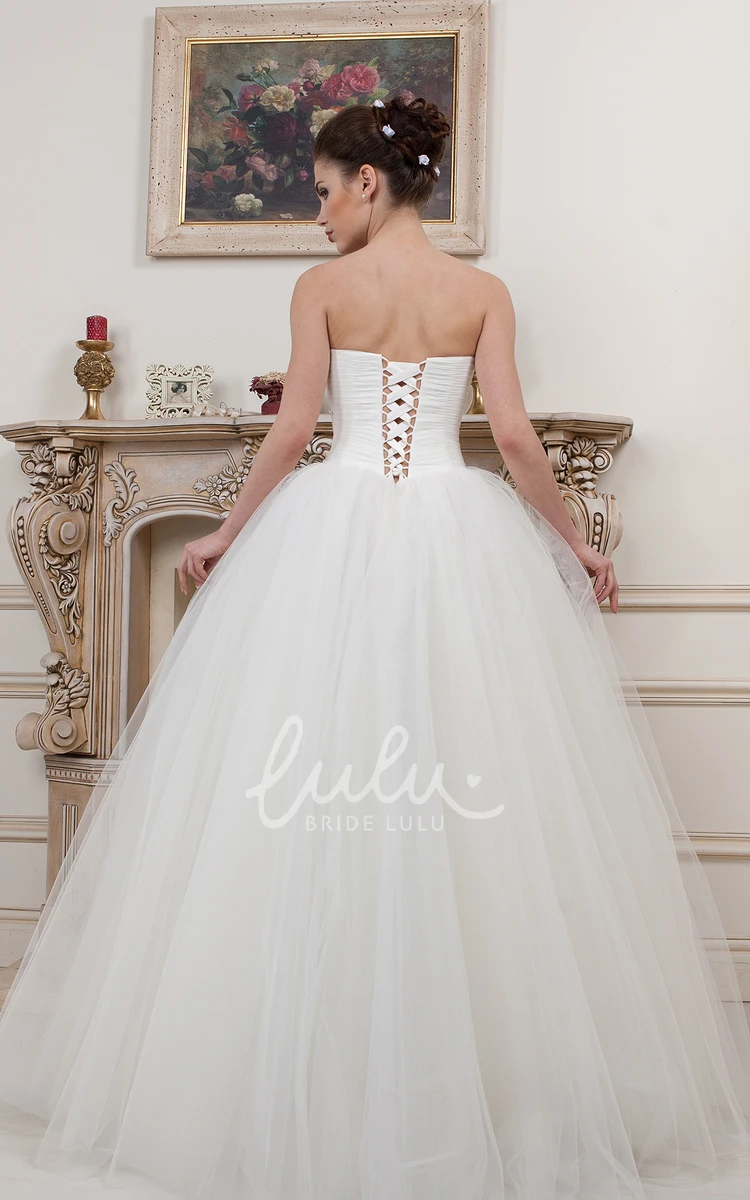 Beaded A-Line Tulle Wedding Dress with Sweetheart Neckline