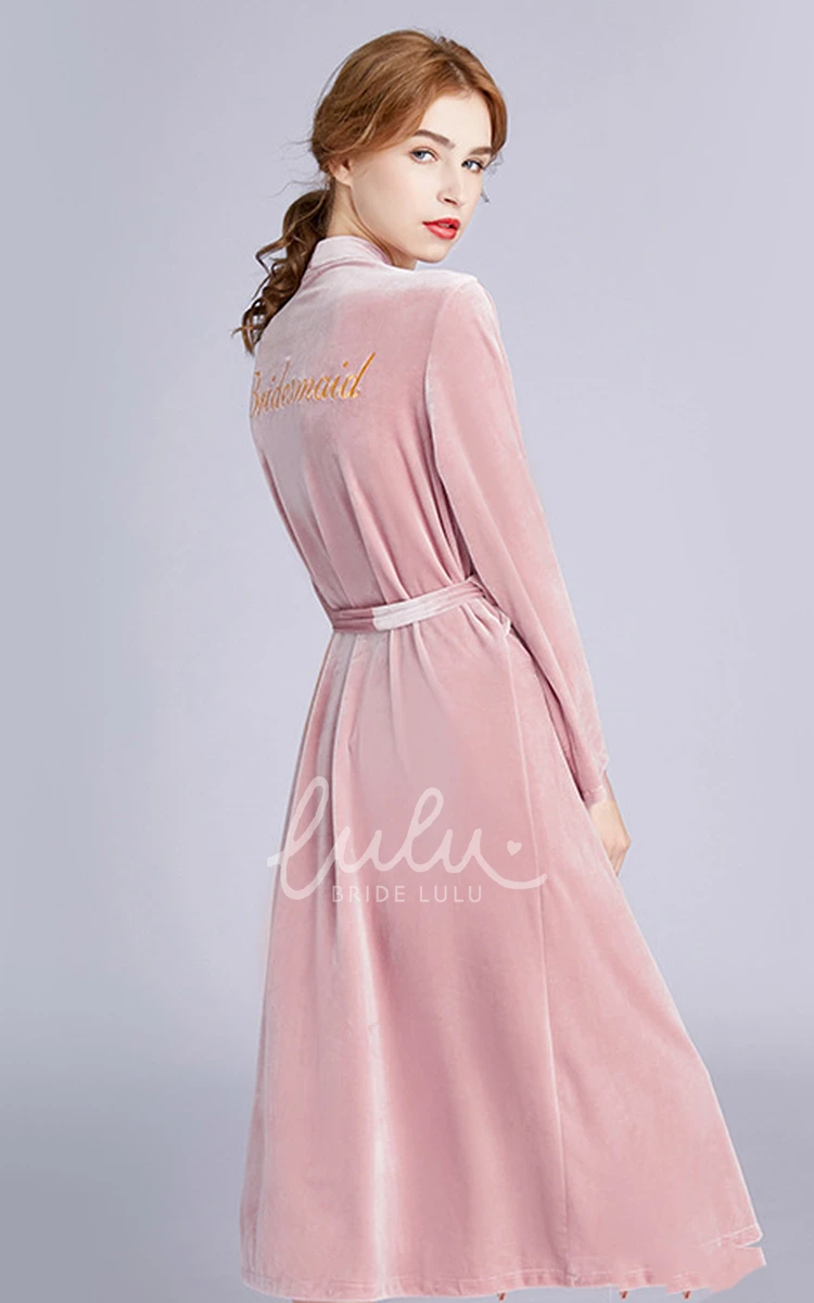 Bride Bridesmaid Embroidery Long Sleeved Robe