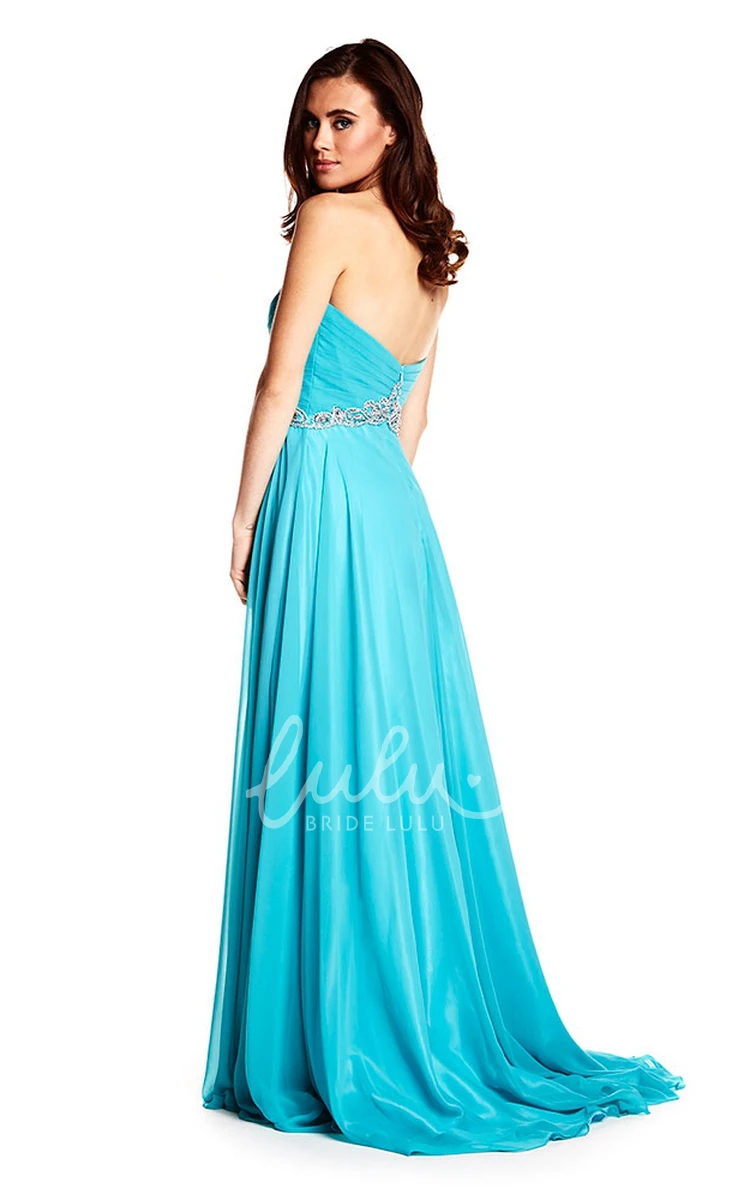 Sweetheart Sleeveless Criss-Cross Chiffon Prom Dress Flowy Prom Dress