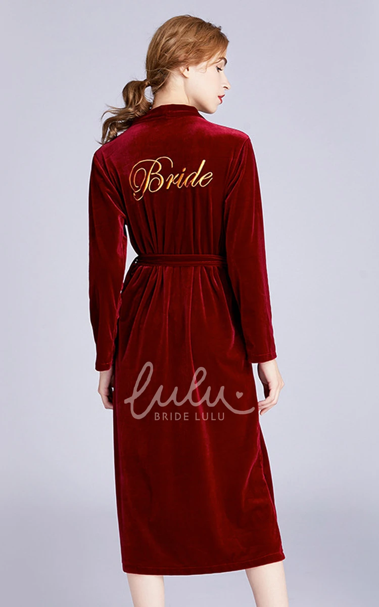 Bride Bridesmaid Embroidery Long Sleeved Robe