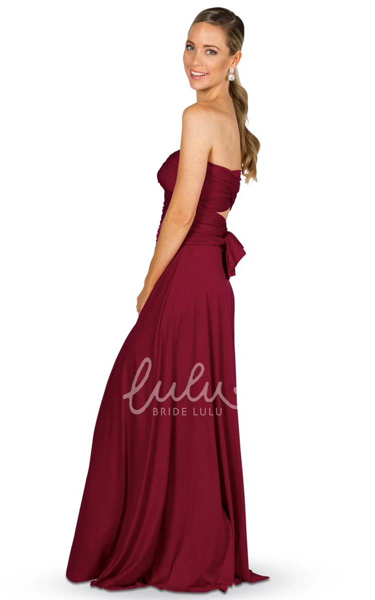 Halter Sleeveless Chiffon Bridesmaid Dress with Ruching Modern Convertible Style