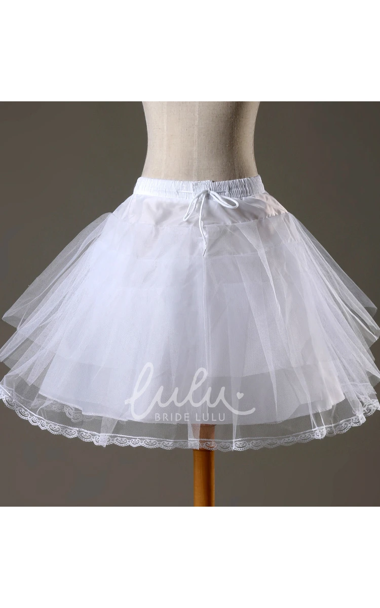 White Short Tutu Skirt with Three-layer Net and Boneless Design Casual Dress