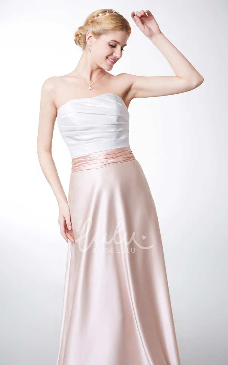 Satin A-line Bridesmaid Dress with Ruching and Backless Design