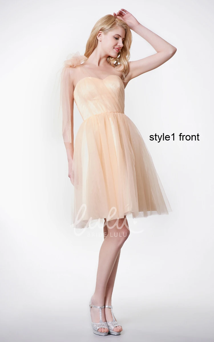 Short Satin Dress One Shoulder & Ruched Top for Women