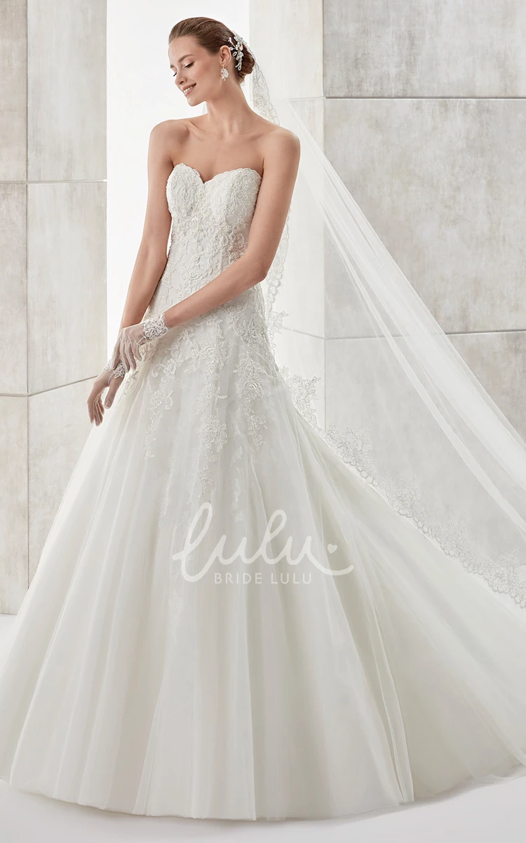 Detachable Lace Coat A-line Wedding Dress Sweetheart & Unique