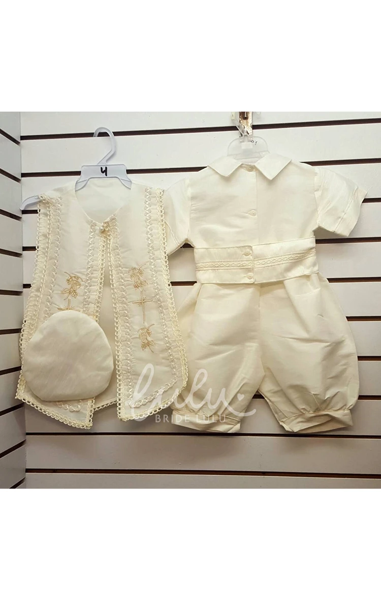 Lovely Picot Lace Christening Suit for Boys