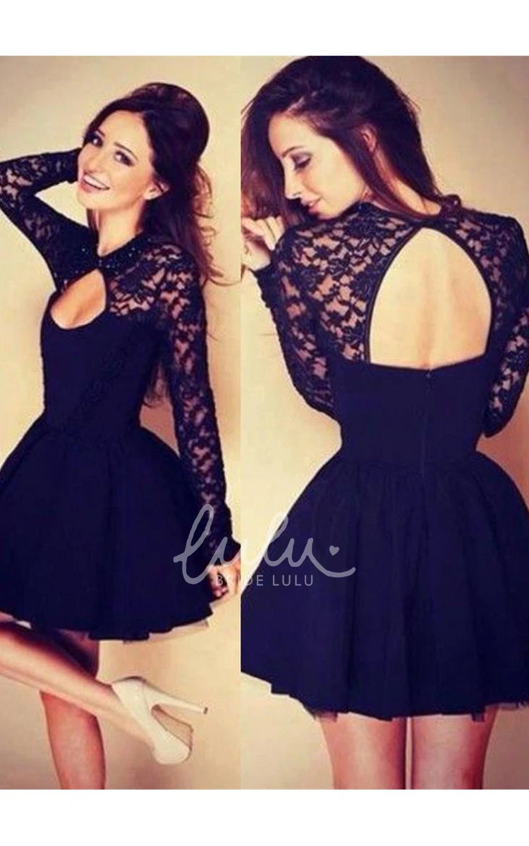 Sexy Halter Lace Sleeve Short Homecoming Dress Modern & Chic