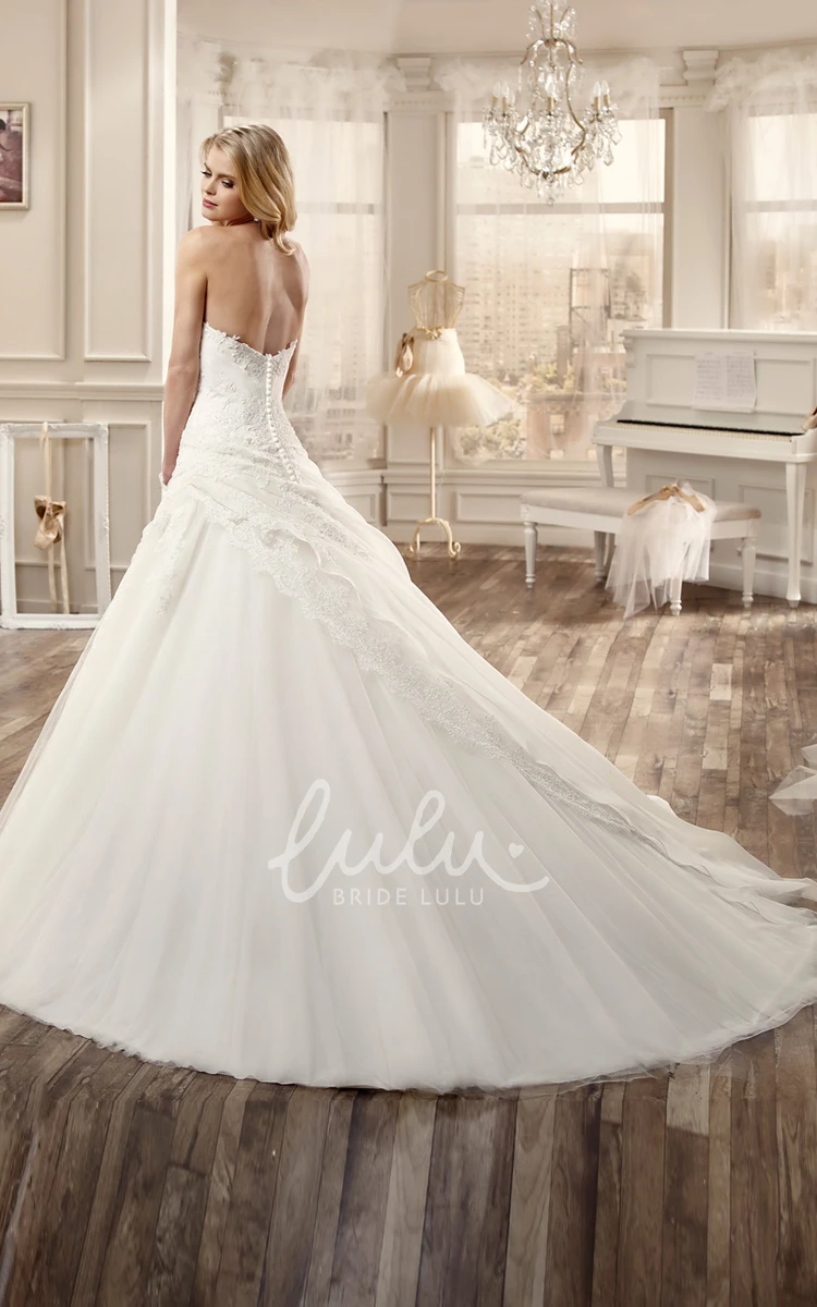 Sweetheart Wedding Dress with Low Back and Draping