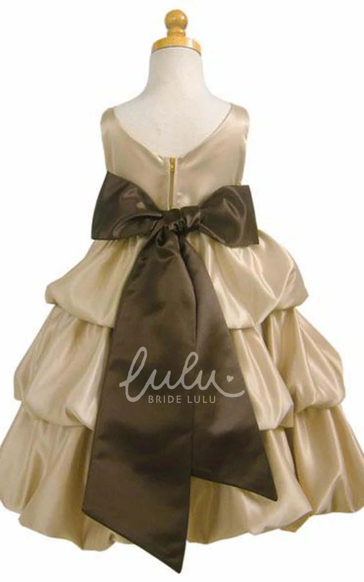 Sleeveless Satin Flower Girl Dress Tiered Elegant 2025