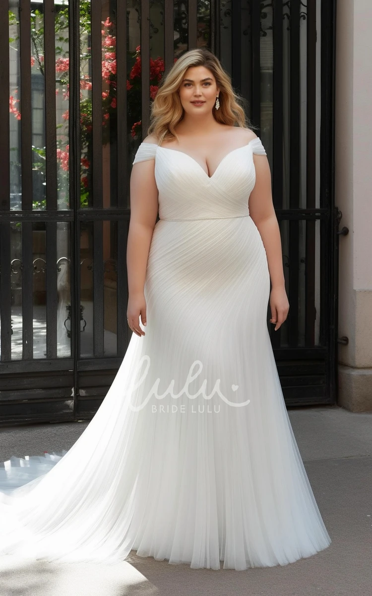 Mermaid Plus Size Chiffon Wedding Dress 2025 Ethereal Court Train