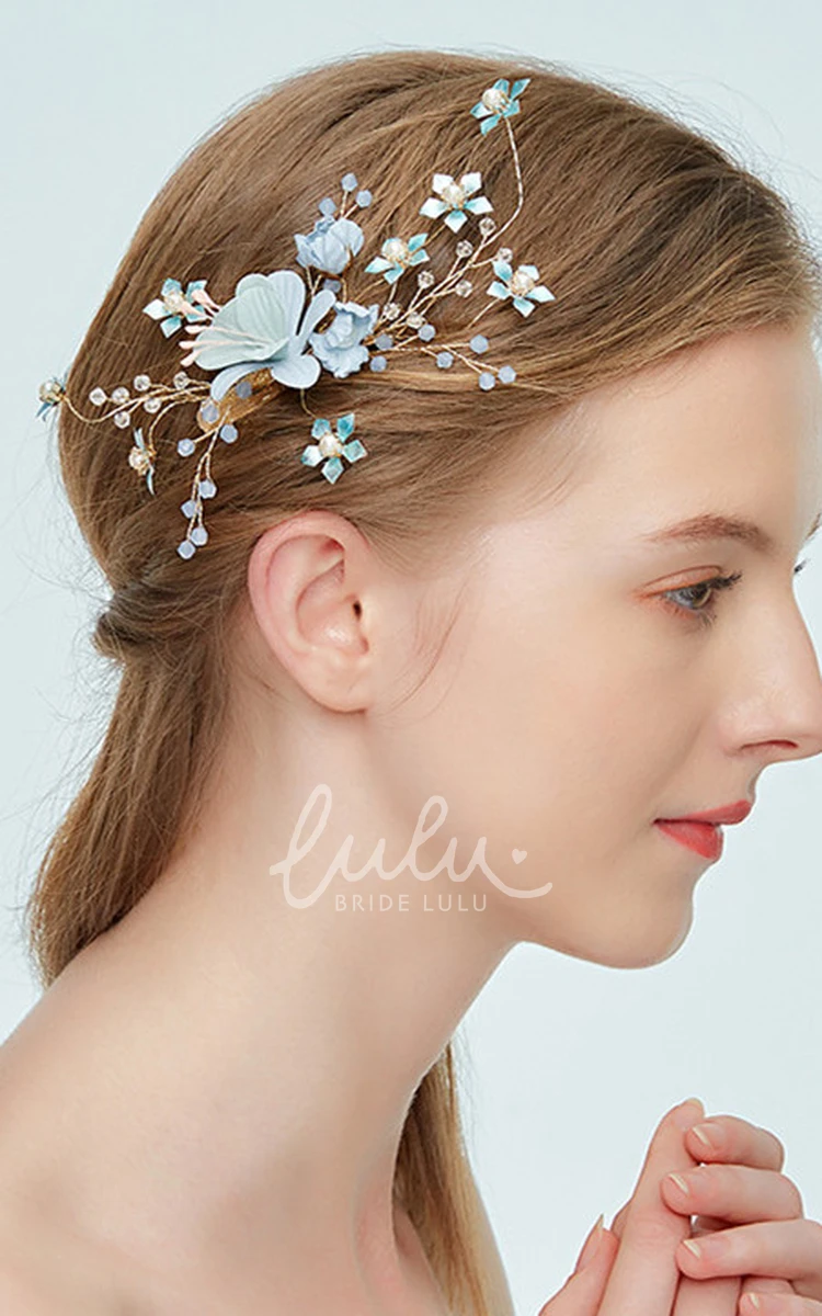 Korean Style Chic Beaded Bridal Headbands with Flowers