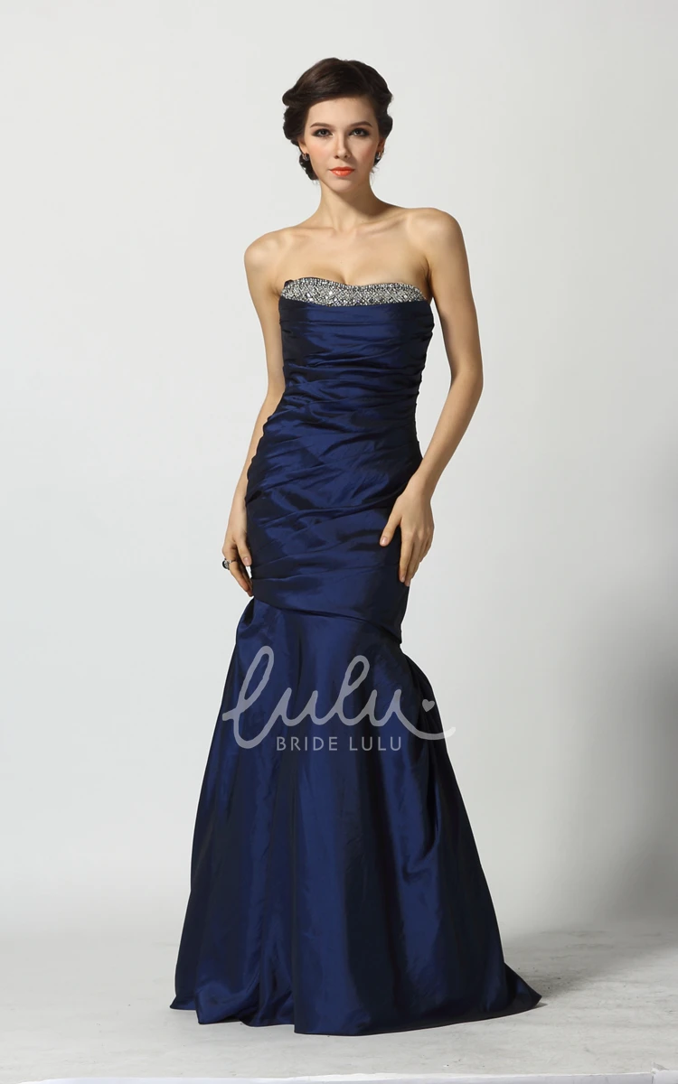 Sweetheart A-Line Taffeta Prom Dress with Beading Floor-length Sleeveless