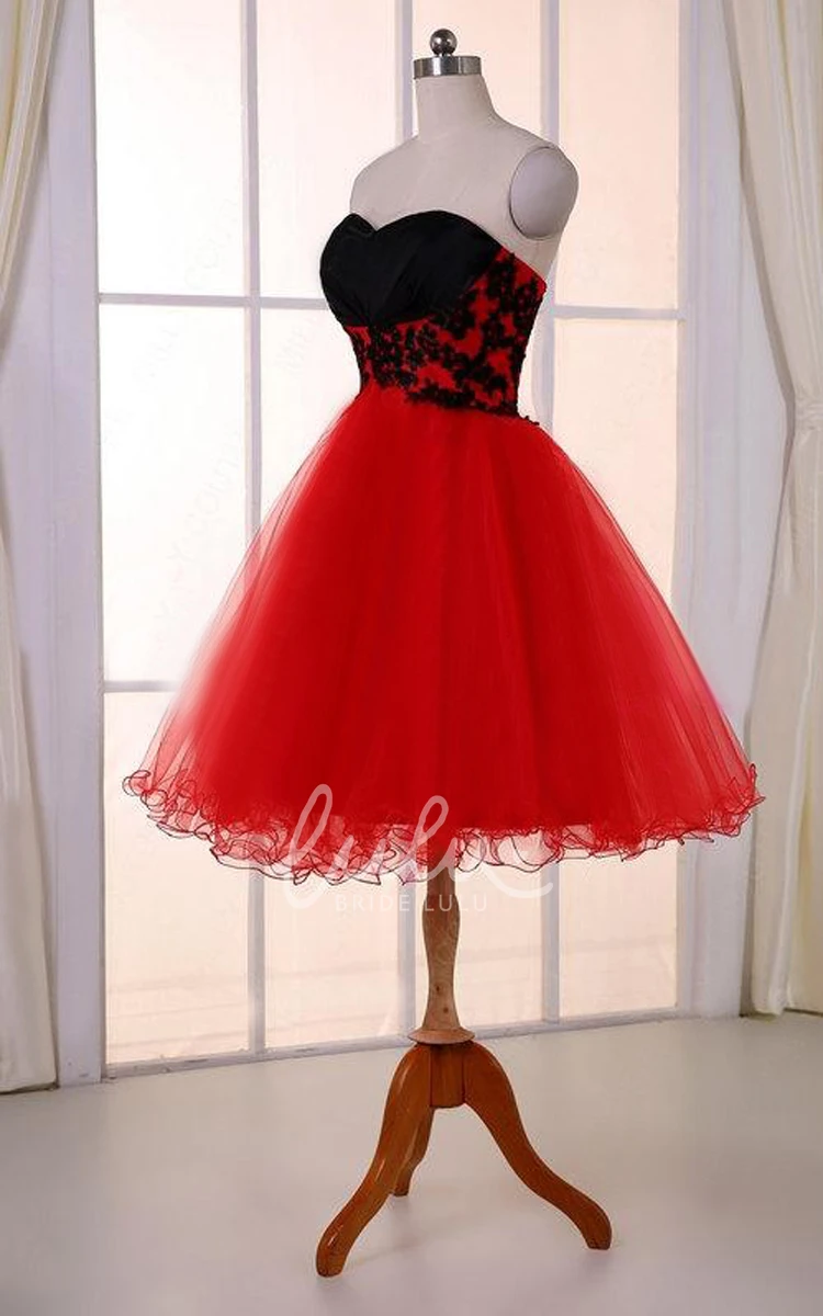 Knee-length Tulle Dress Sweetheart & Applique