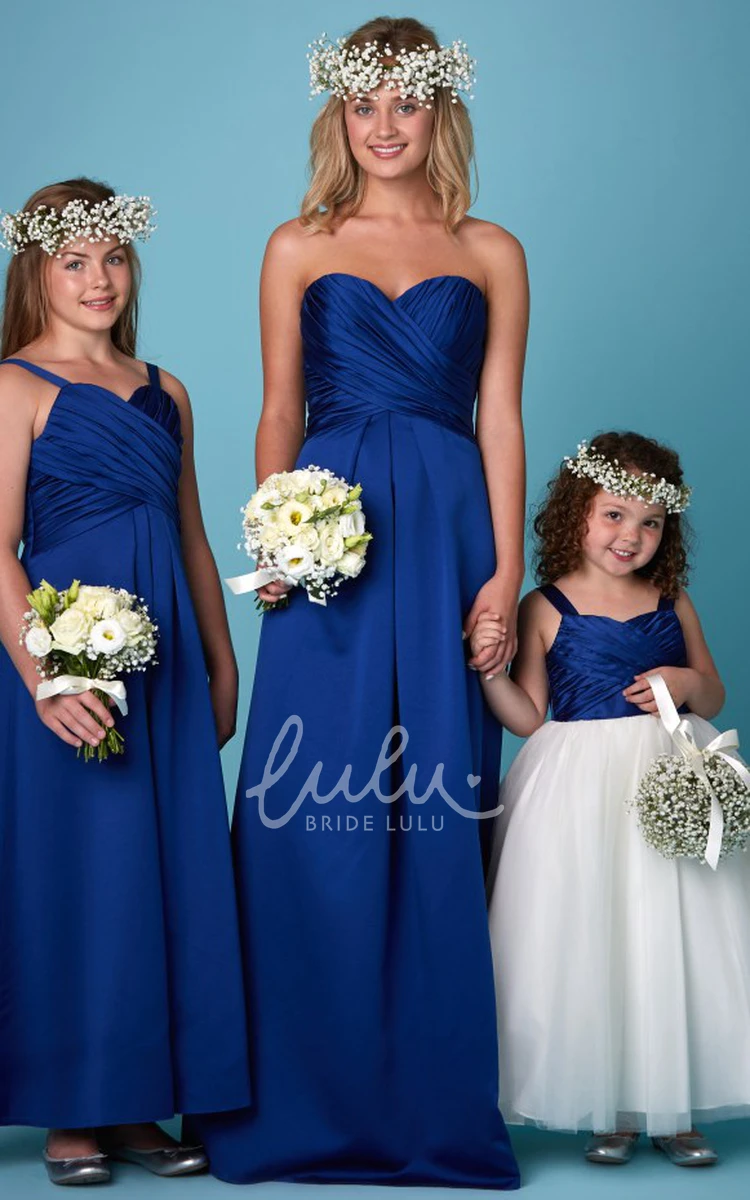 Satin Sleeveless Bridesmaid Dress with Criss-Cross Sweetheart Neckline