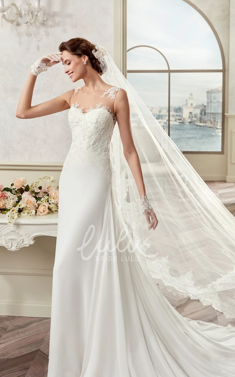 Sweetheart Satin Wedding Dress with Lace Bodice and Detachable Train