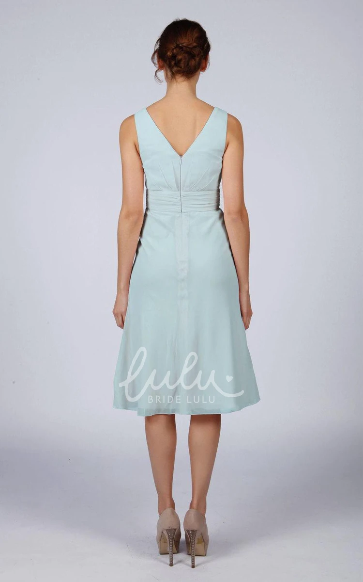 Short Light Blue Classic Prom Bridesmaid Dress