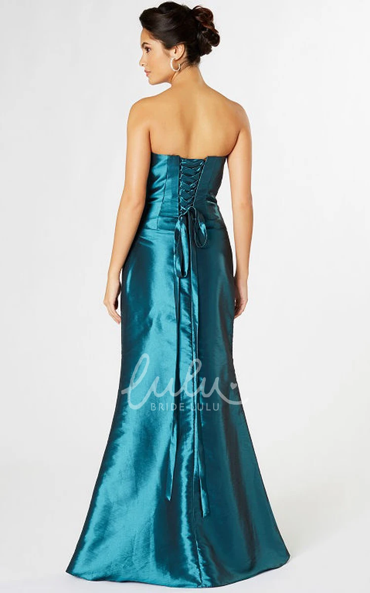 Beaded Satin Sweetheart Bridesmaid Dress Sleeveless & Elegant