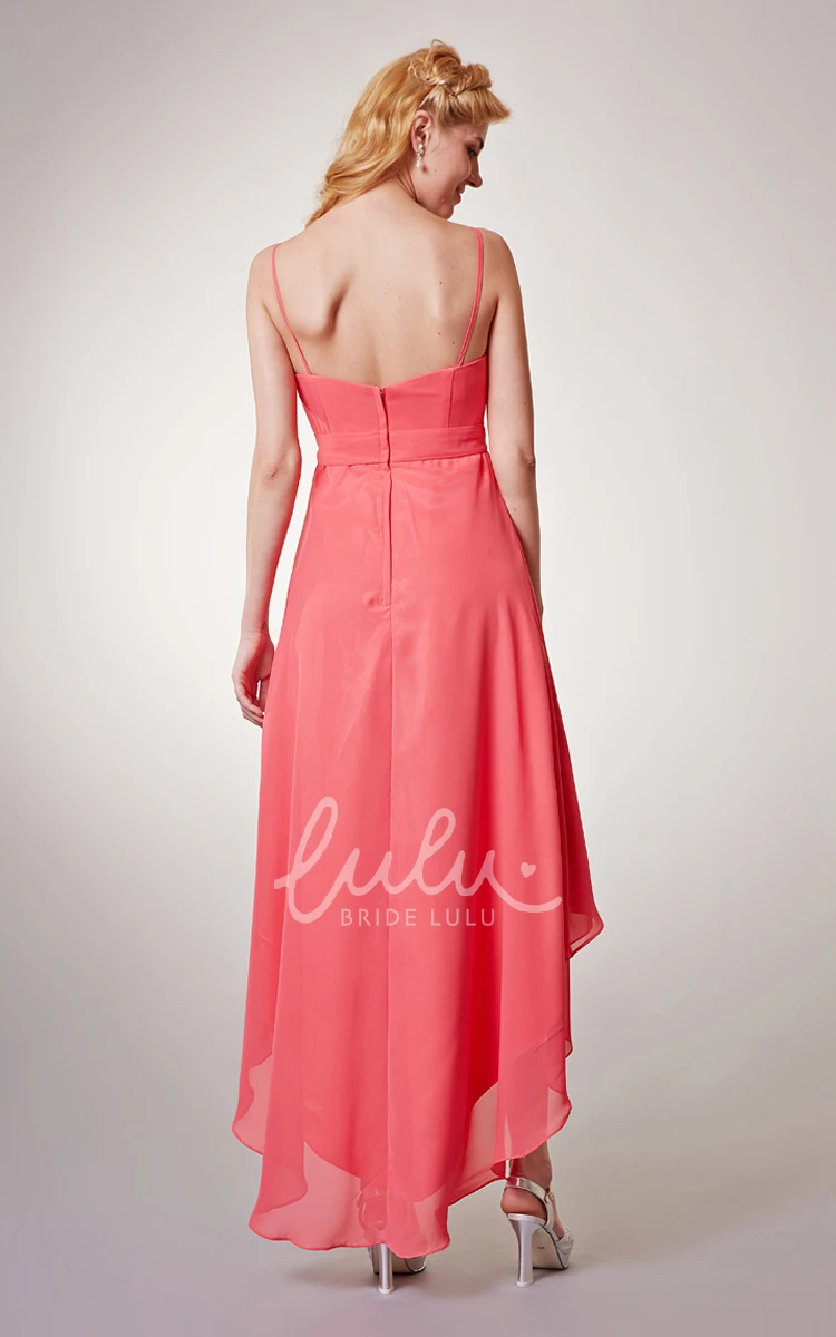 Sexy Sleeveless Chiffon High-Low Dress Empire & Beach