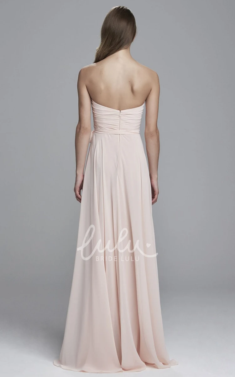 Chiffon Bridesmaid Dress with Sweetheart Draping and Ruching