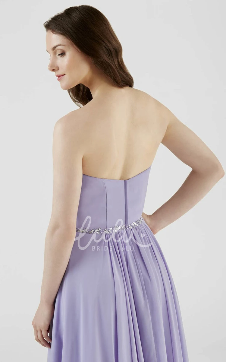 Chiffon Sweetheart Bridesmaid Dress with Waist Jewelry Elegant Bridesmaid Dress