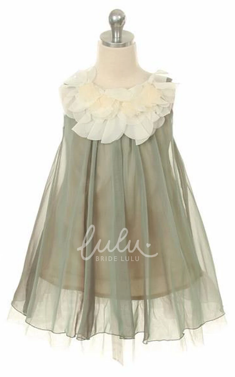 Chiffon Tiered Flower Girl Dress Tea-Length Elegant 2025