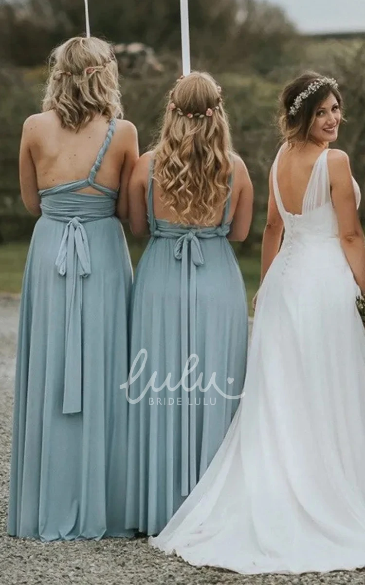 Casual Jersey Beach Bridesmaid Dress with Sash Simple & Chic