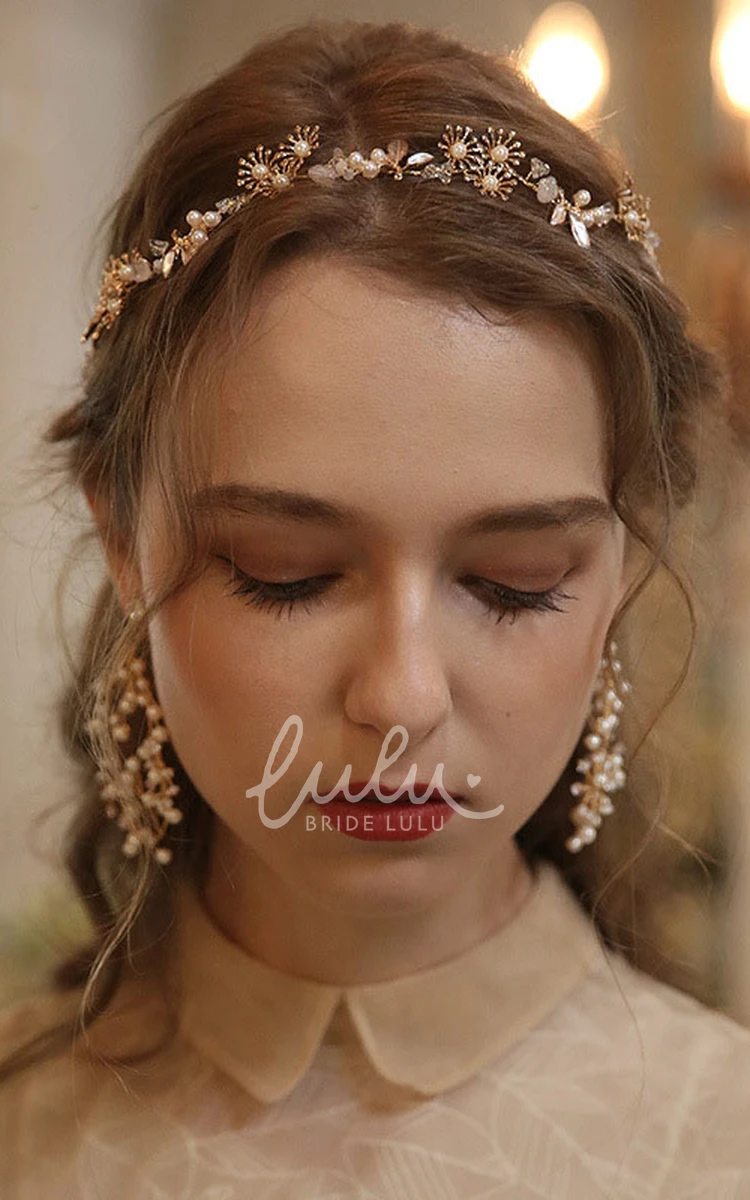 Elegant Forest Style Beaded Headbands and Rings