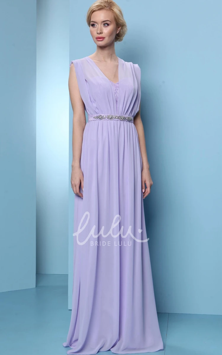 Sweetheart Chiffon Bridesmaid Dress with Appliques and Floor-Length