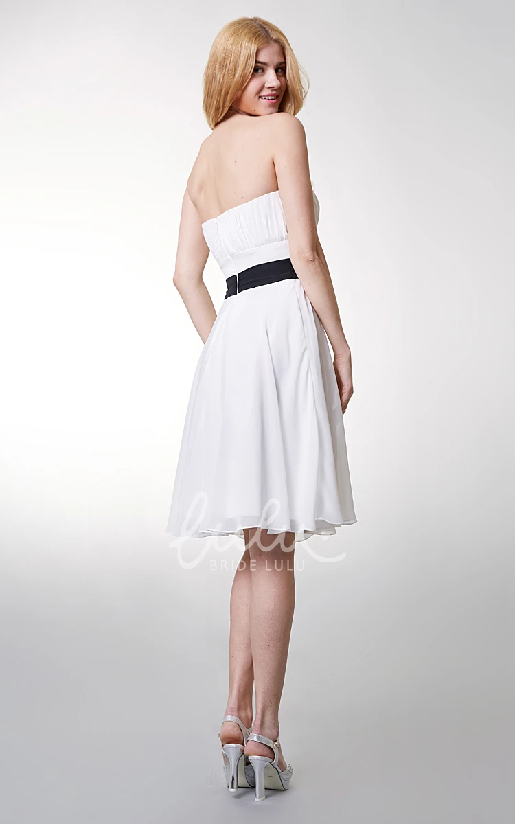 Empire Strapless Bridesmaid Dress with Bow in Chiffon