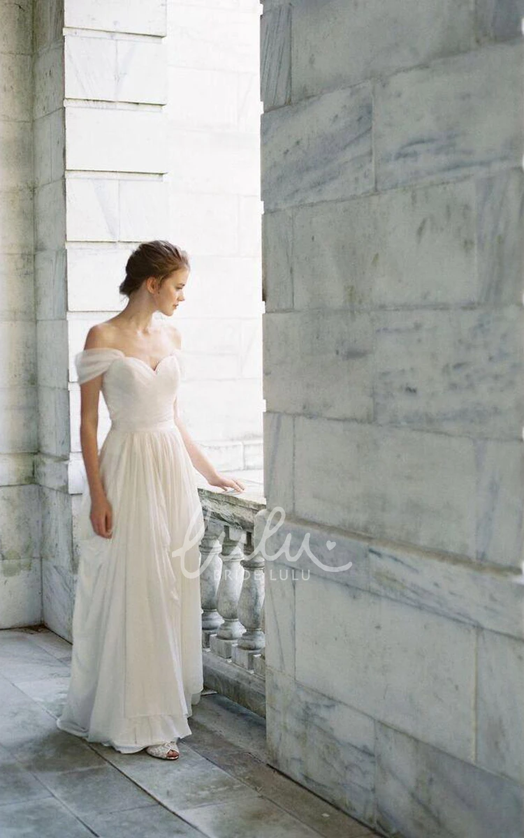 Chiffon Wedding Dress Ruffle Skirt Elegant Bridal Gown