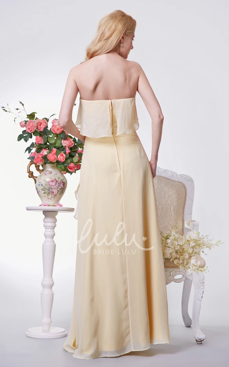 Backless A-line Chiffon Prom Dress with Tiers and Elegant Design