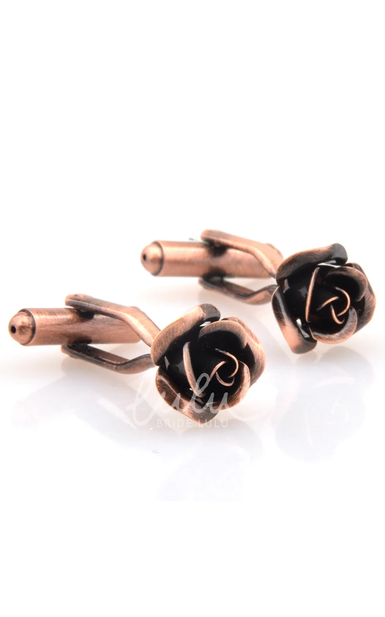 Copper Rose Groom Cufflinks-4 Color Options