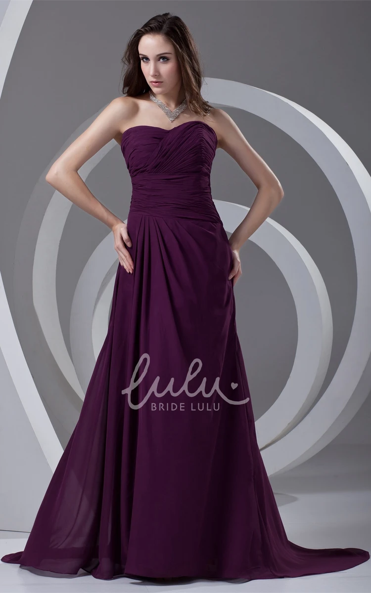 Criss-Cross Sweetheart Chiffon Maxi Formal Dress