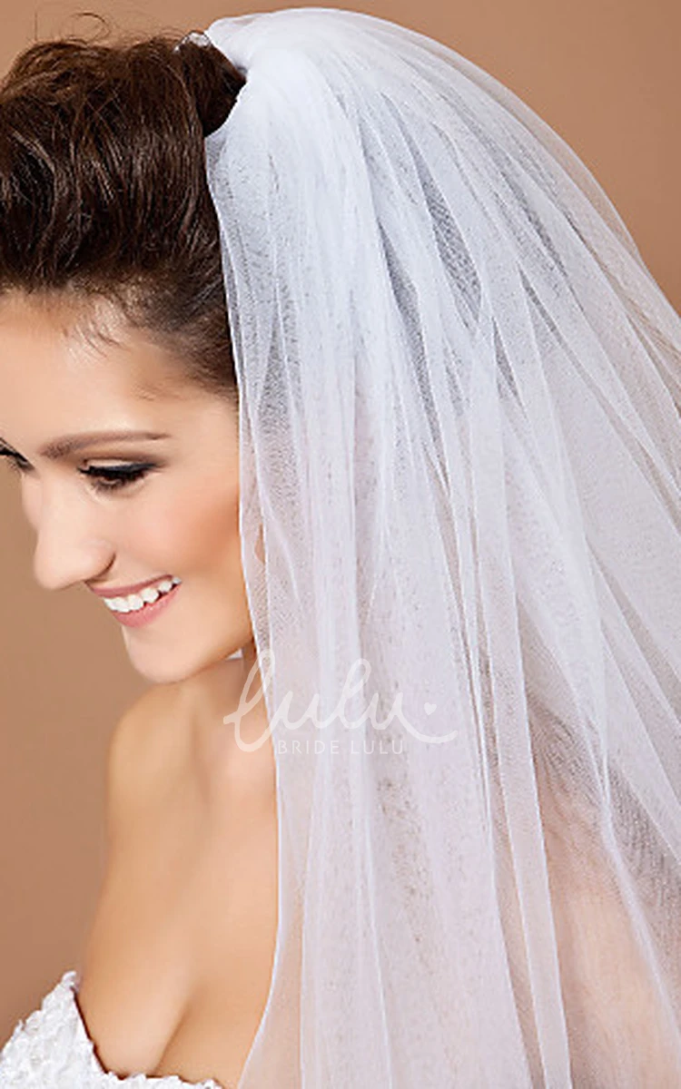 Classic One-tier Tulle Wedding Veil with Cut Edge for Wedding Dress