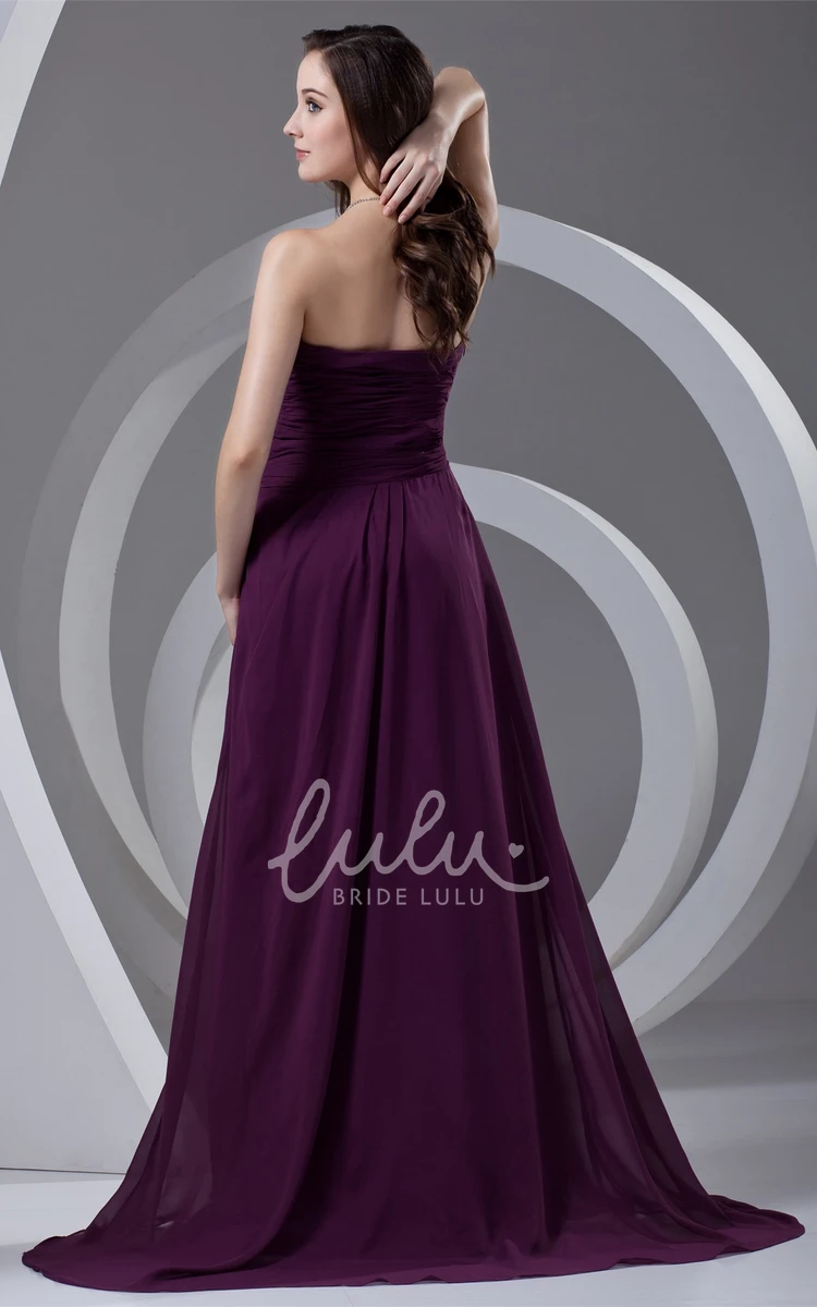 Criss-Cross Sweetheart Chiffon Maxi Formal Dress