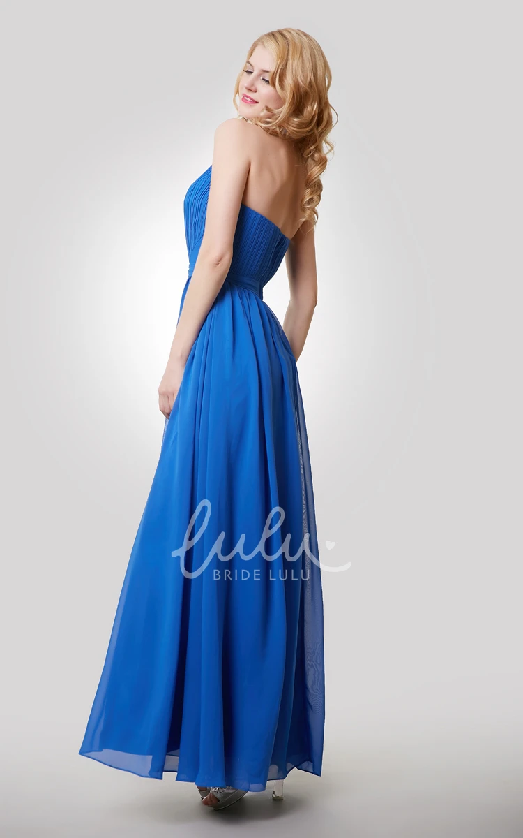 A-Line Halter Chiffon Dress with Keyhole Elegant Bridesmaid Dress