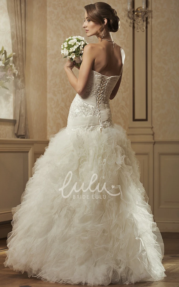 Tulle Ball Gown Wedding Dress with Cascading-Ruffle & Sweetheart