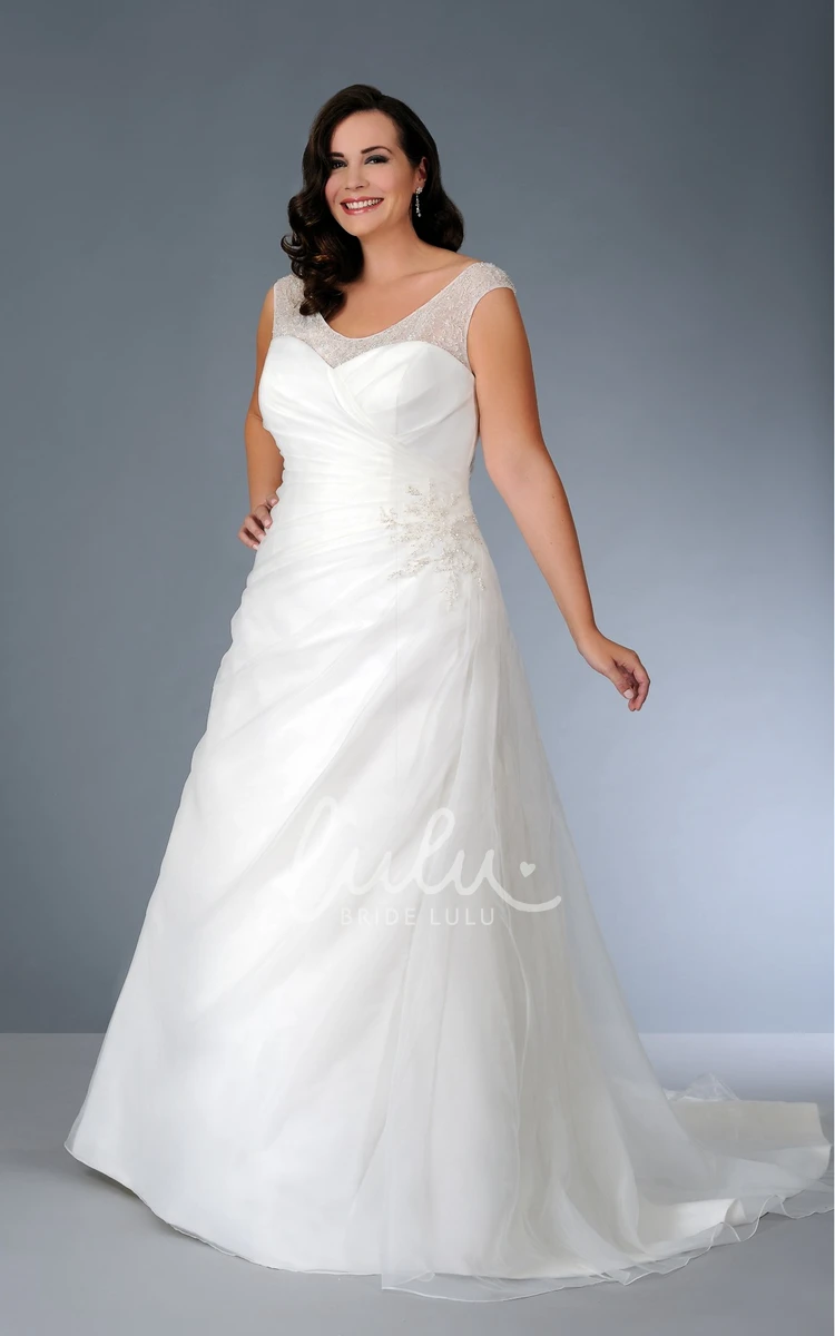 Illusion A-Line Bridesmaid Dress with Straps and Side Ruching